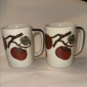 Otagiri Persimmon Coffee Mug Elegant Ceramic Mugs with Fruit Design